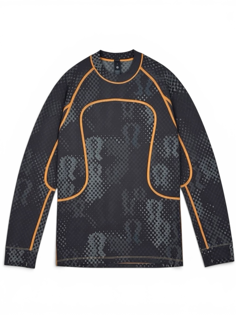 Lululemon x Saul Nash Men's Brown Jacquard Tight-Fit Long-Sleeve Shirt - Size M